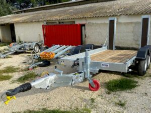 FM LOCATION REMORQUE : porte engins 3500kg longueur : 3,55m